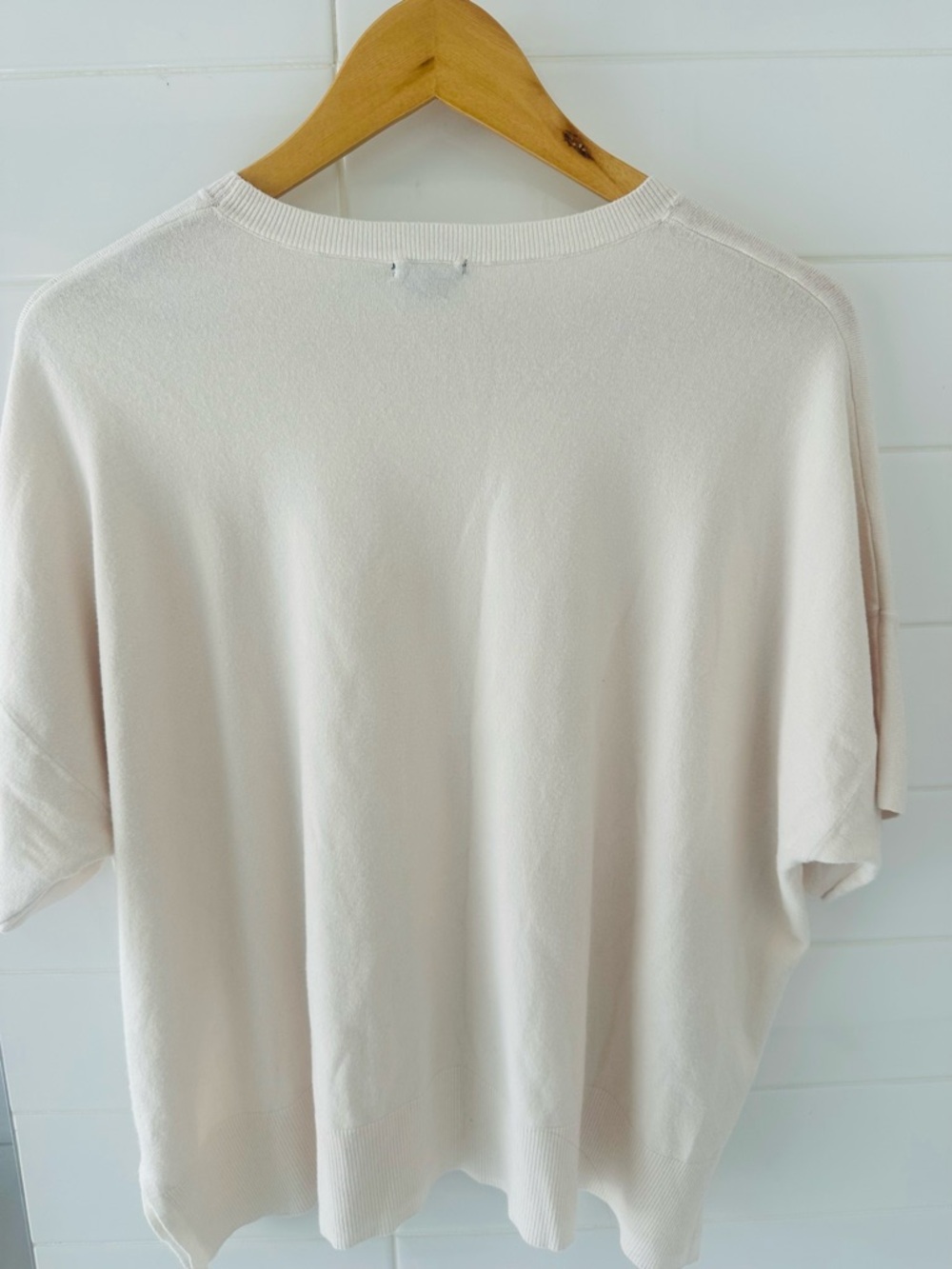 Splendid Cream Short Sleeve Crew Neck Boxy Luxury Lounge - Picture 3 of 7